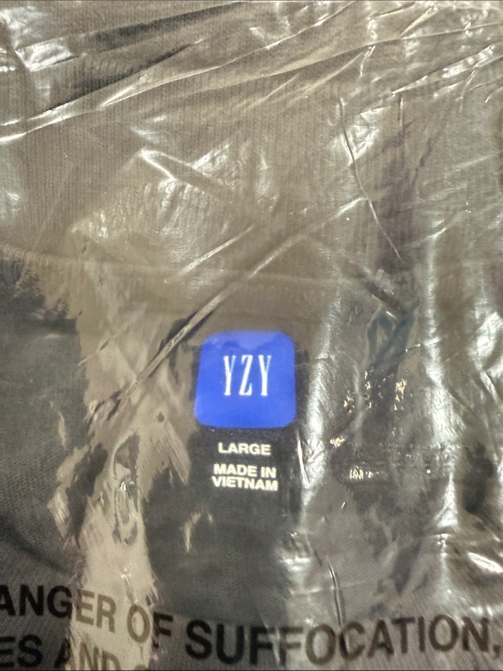 Yeezy Black Short Sleeve Tee with Blue YZY Logo size L